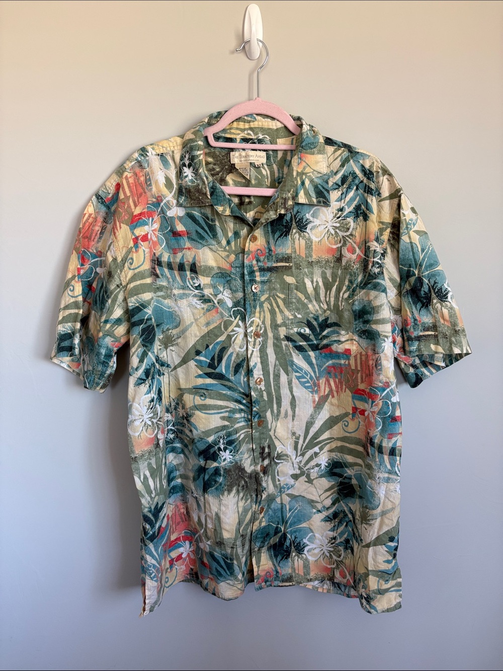 The Territory Ahead Cotton Tropical Print Short-Sleeve Shirt Mens XLT